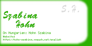 szabina hohn business card
